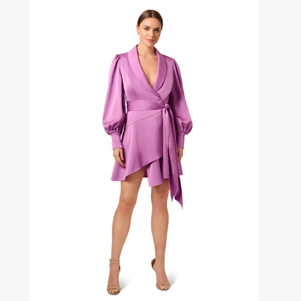 Liv Foster Smokey Iris Wrap Mini Dress